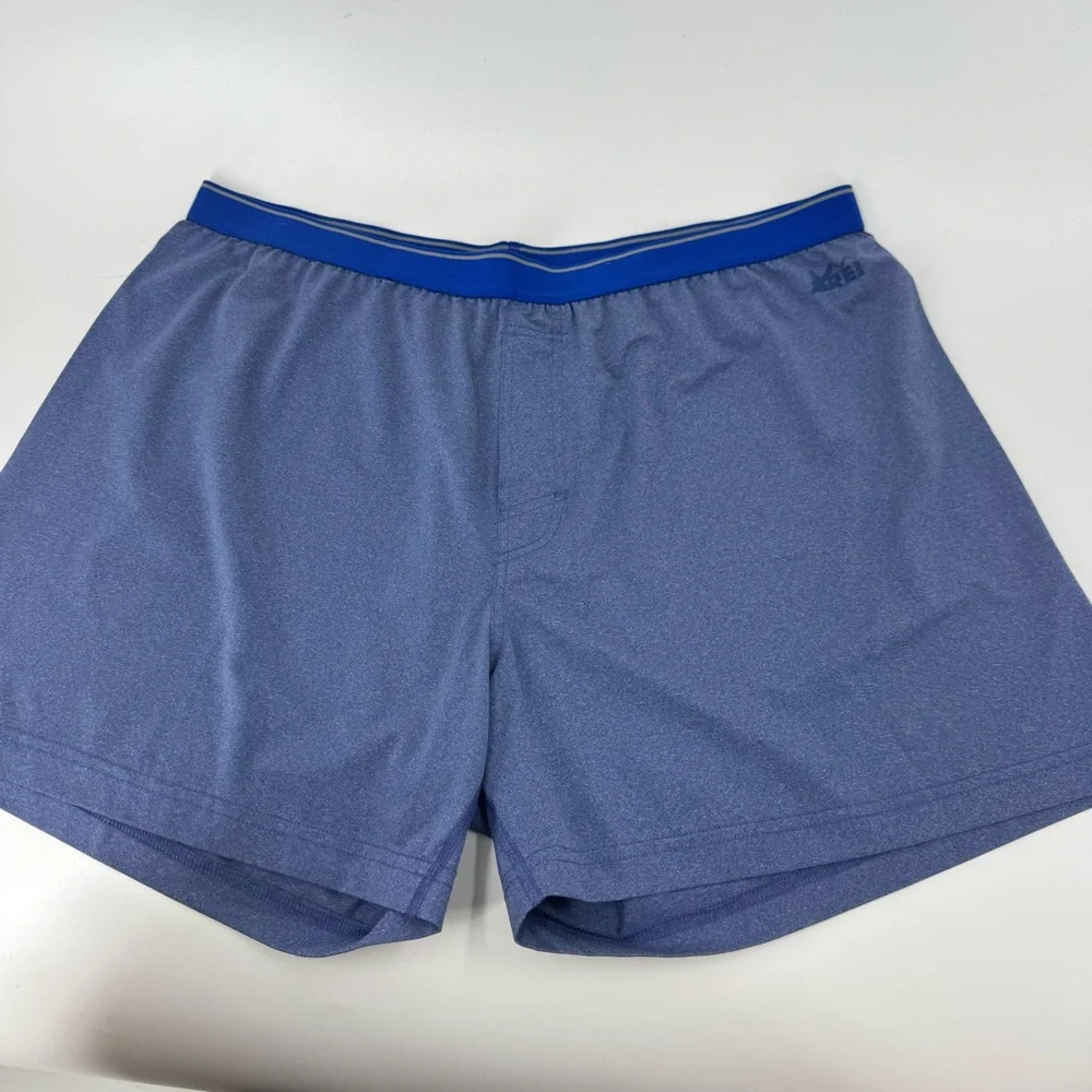 REI‎ Heather Blue Boxers with Elastic Waistband